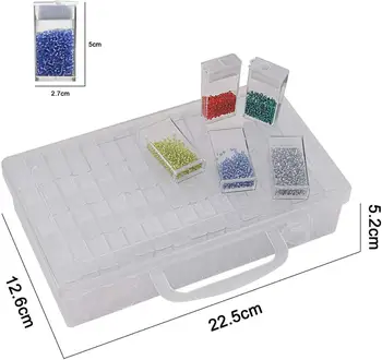 PDMDOG Naujų 64 Ląstelių Plastikinės Sandėliavimo Dėžutės ir Etiketės Diamond Tapyba Priedai, Įrankiai, Konteinerių Langelį Rinkiniai Diamond Tapyba