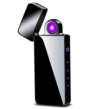 360 Laipsnių Sukimosi USB Elektroninis Žiebtuvėlis LED Baterija Ekranas Cigarečių Super Verpimo Lengvesni Dual Lanko Lengvesni Dalykėlių Vyrams