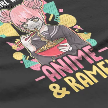 Just A Girl, Kuris Mėgsta Anime Ir Ramen Marškinėliai Moterims Didmeninės Drabužių Kawaii Grafinis Negabaritinių Viršūnes Mens Drabužius 15964