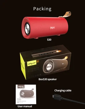 KANANIETĮ S30 Portable Bluetooth Speaker Belaidžio Bosinė Kolonėlė Vandeniui Lauko Garsiakalbio AUX TF USB Boombox Stereo Garsiakalbis