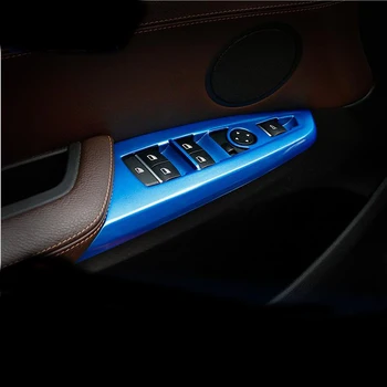 Automobilio Stilius Vidinės Durų Lango Stiklo Keltuvas skydo Mygtuką Perjungti Padengti Apdaila BMW X3 X4 F25 F26 Priedai-2017 4pcs