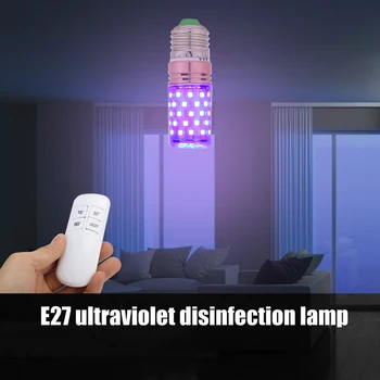 E27 LED uv-C Sterilizuoti Baktericidiniu Kukurūzų Lempos Nuotolinio Valdymo Nužudyti pelėsių, Dulkių Ultravioletinių Dezinfekavimo Lemputės su Pagrindo Holde