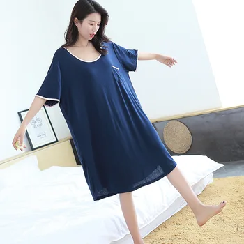 Nauji didelio dydžio modalinis nightdress ponios vasaros prarasti trumpomis rankovėmis plius trąšų padidinti apynasrio seksualus nightdress namų sijonas