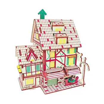 3D Mediniai Žaislai, Dėlionės Dėlionės Architektūros Namai 