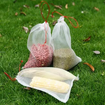 100vnt Nailono net krepšys, pirkinių krepšys vaisių, vabzdžių įrodymas krepšys paukščių įrodymas maišą ryžių sėklų maišelį veisimo maišą siūlų ju krepšys
