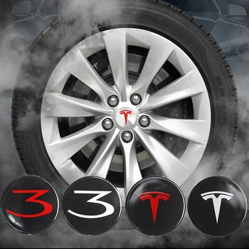 4pcs 58mm padangų centras hub bžūp Ženklelis Varantys Centras bžūp apima emblema tinka Tesla Model 3 Tesla Model S 