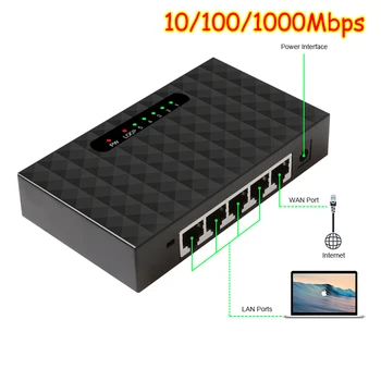 5 Port Gigabit Tinklo Switchs Desktop Switch 10/100/1000Mbps Fast Ethernet Tinklo Jungiklio, LAN Full/Half duplex Keistis