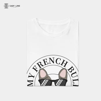 2020 m. prancūzų Buldogas Spausdinti Moterų marškinėliai Atsitiktinis Juokingi Marškinėliai Lady Viršuje Tee Tumblr Hipster Ulzzang korėjos Drabužių marškinėlius