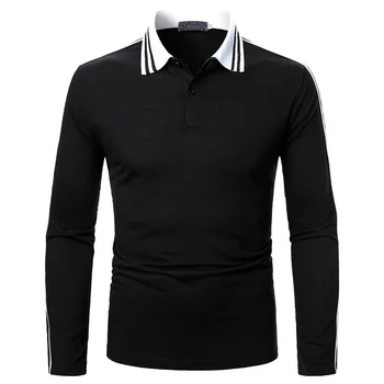 Juostele Polo Marškinėliai Vyrams, 2021 M. Pavasarį Dryžuotas Mens Polo Homme Atsitiktinis ilgomis Rankovėmis Slim Kratinys Camisas de Hombre, Vyrų Jersey Viršūnės