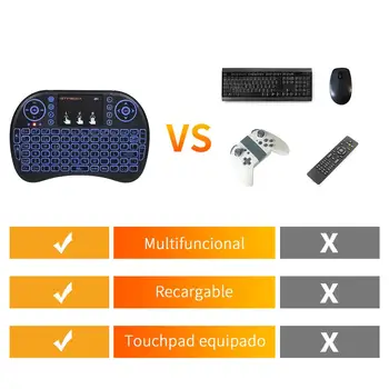 GTMEDIA 2,4 GHz Belaidžio ryšio i8 + Teclado retroiluminado, Oro Pelės Touchpad Valdytojas, Mini teclado, para Android TV BOX 