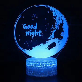 Geros nakties tema 3D LED Lempos naktį šviesos 7 Spalvų Keitimas Palieskite Nuotaika Lempos Kalėdinių Dropshippping