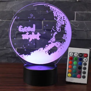 Geros nakties tema 3D LED Lempos naktį šviesos 7 Spalvų Keitimas Palieskite Nuotaika Lempos Kalėdinių Dropshippping