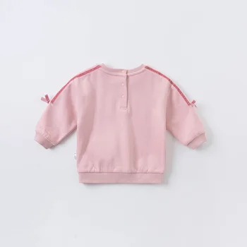 DBJ14538-1 dave bella rudenį kūdikių mergaičių mielas lankas animacinių filmų dryžuotas marškinėliai vaikams viršūnes mergaitė vaikai mados tees