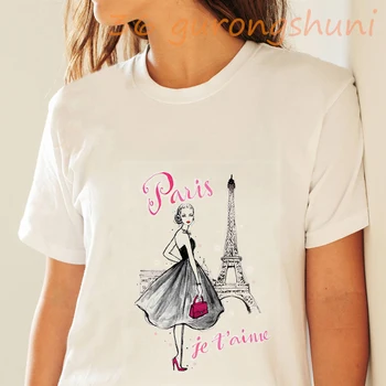 2020 grafinis tees vasaros viršūnes paryžiaus eifelio Bokštas marškinėlius Atsitiktinis goth t-shirt Geresnės Kokybės marškinėliai moterims Lady estetinės drabužiai