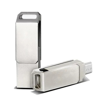 Karšto Pardavimo Kimsnot USB Flash Drive 8GB 16GB 32GB 64GB OTG Telefono Pendrive Pen Ratai 2 in 1 USB Diską, Skirtą 
