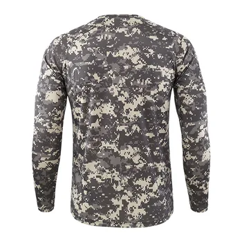 Naujų Taktinių Kariuomenės Kamufliažas Marškinėliai Vyrų Kvėpuojantis Quick Dry JAV Armija Kovai su Pilna Rankovės Outwear T-shirt Vyrams
