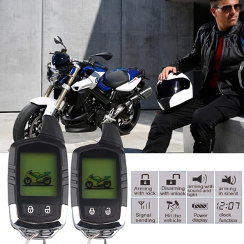 Motociklų Signalizacijos, Apsaugos Sistemos Motociklą 2 Būdas Alarm Apsauga nuo Vagystės Ilgo Nuotolio Atstumas LCD Nuotolinio Valdymo