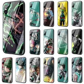 Anime Mano Herojus akademinės bendruomenės Grūdintas Stiklas telefono dėklas, skirtas iphone 5 5s SE 2020 6 6s 7 8 plus X XR XS 11 12 pro Max 12 Mini