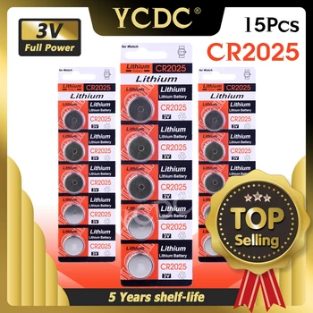 YCDC 15vnt Didelės Galios 3 V CR2025 Li-ion Baterijos Nuotolinio Valdymo ir Elektroninių Prietaisų Skalės Baterija Pakeisti BR2025 DL2025 KCR2025