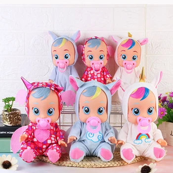 10 Colių Elektros Ašarojimas Lėlės Gyvūnų Vienaragis Vaikų Žaislų Pilna Silikono Reborn Baby Doll Geriamojo Staigmena Bebe Lėlės Vaikams Dovanų