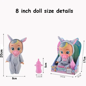 10 Colių Elektros Ašarojimas Lėlės Gyvūnų Vienaragis Vaikų Žaislų Pilna Silikono Reborn Baby Doll Geriamojo Staigmena Bebe Lėlės Vaikams Dovanų