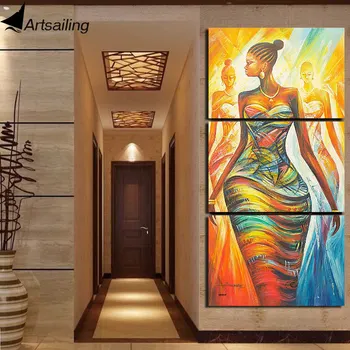 ArtSailing HD Atspausdintas 3 Gabalo Drobės Tapybos Abstrakčiai Afrikos Moterų Nuotraukos Modulinės Drobė Spausdina Gyvenimo Kambario Dekoro