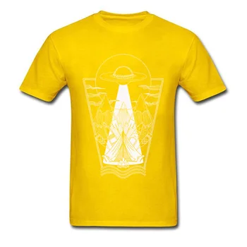 T-Shirt Gamtos Stebuklai Šviesos Vyrų Marškinėlius UFO T Shirts, Vasarą, Rudenį Vyraujančias trumpomis Rankovėmis Medvilnės Drabužius Juoda