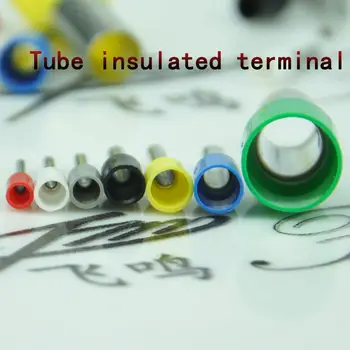 1000 VNT E0506 Tube pre-izoliacinės terminalo izoliuotieji kabelių vielą jungties fiksavimo terminalo (tipo TG-JT) AWG #22 VE0506