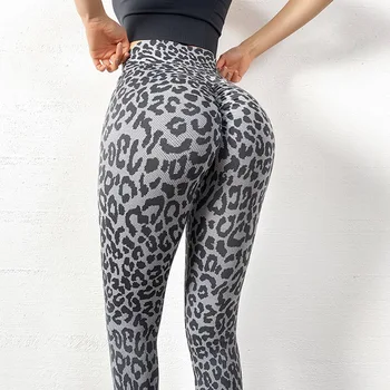 NORMOV Seksualus Leopard Antblauzdžiai Moterims Aukšto Juosmens Elastinga Push Up Fitneso Antblauzdžiai Femme Slim Sėdmenų Treniruotės Leeging Femme