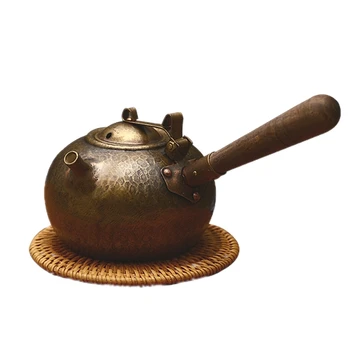Japonijos grynas rankų darbo sutirštės vario virdulys virimo arbatinukas pusėje rankena retro vario violetinė arbatos puodą vandens virdulys 450ml