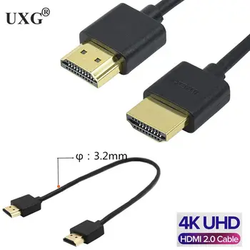 Superfine 1.2 M HDMI į HDMI Kabelis HDMI male vyrų Ruožas Curl Lankstus Trumpas Kabelis 30cm 4k*2k 60Hz 2.0 OT 3.2 mm