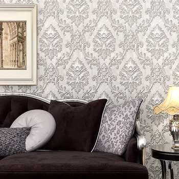 Europos Stiliaus tapetų 3D Iškilumo Mėlyna Damaske Tapetai Gyvenamasis Kambarys su Sofa-lova, TV Foną, Sienos, Namų Dekoro Papel De Parede 3 D