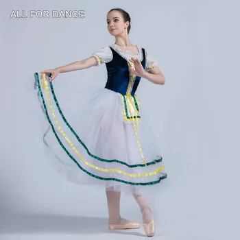 Visi Šokių Tamsiai Mėlyno Aksomo Viršuje, Life 360° Tiulio Romantiškas Ilgas, Baleto Šokių Suknelė-Ballerina Šokių Tutu
