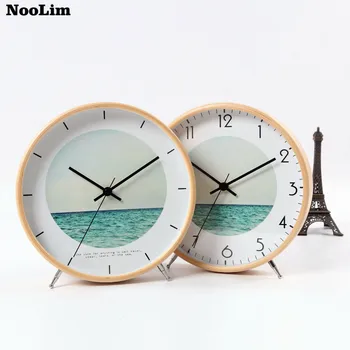 NOOLIM Šiaurės Vandenyno Modelio Laikrodis Šiuolaikinės Minimalistinės Kūrybos Laikrodis Kambarį Apdailos Išjungti Darbalaukio Medžio masyvo Laikrodis