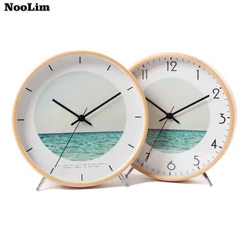 NOOLIM Šiaurės Vandenyno Modelio Laikrodis Šiuolaikinės Minimalistinės Kūrybos Laikrodis Kambarį Apdailos Išjungti Darbalaukio Medžio masyvo Laikrodis