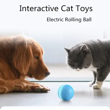 Šunelis Žaislai Interaktyvus Kačių Žaislus, Elektros Valcavimo Kamuolys Juokingas Žaislas Automatinis su USB Įkrovimo Kačių ir Šunų Ištekėjimo Maisto Kamuolys