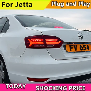 Doxa 4PCS Automobilių Stilius VW Jetta galiniai Žibintai 2011-m. Jetta LED Uodega Lempos+Posūkio Signalo+Stabdžiu+Atvirkštinės LED šviesos