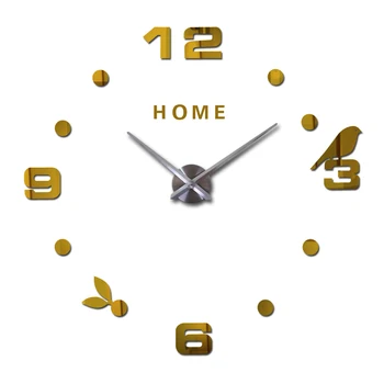 Dekoratyvinis Didelis Sieninis Laikrodis Negabaritinių, Skaitmeninių Laikrodžių už Kambarį Akrilo 3D 