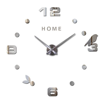 Dekoratyvinis Didelis Sieninis Laikrodis Negabaritinių, Skaitmeninių Laikrodžių už Kambarį Akrilo 3D 