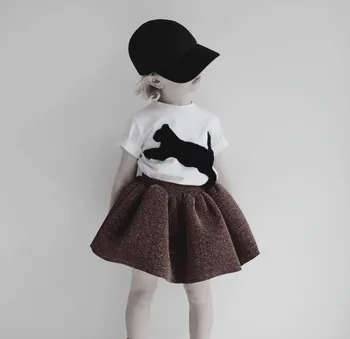 Vaikai Drabužių Nustatyti 2019 m. vasarą StRafina kūdikių berniukų, mergaičių 3D katė bling marškinėliai Tee viršuje tutu sijonas Vaikų Drabužių vestidos