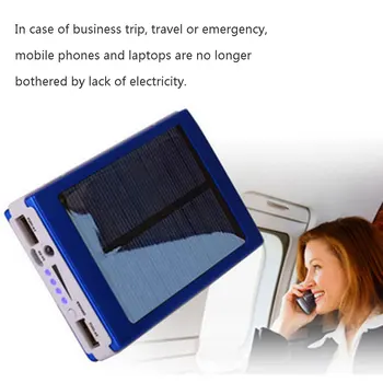 Nešiojamų 30000mAh Didelio galingumo Saulės Baterijos Kroviklis Dviguba Išvestis USB Išorinio maitinimo Ilgalaikis Mobiliojo Telefono Įkroviklis