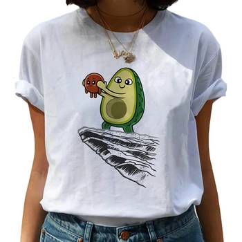 Avokado Harajuku Kawaii Animacinių filmų Marškinėliai Moterims Ullzang Mažų Šviežių T-shirt 90s Grafinis Mados Marškinėlius,Lašas Laivas