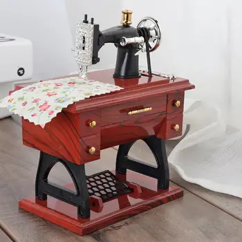 Siuvimo mašina Music Box Mini Vintage Retro Siuvimo Clockwork Music Box Dovanų Stalo Namų Puošybai