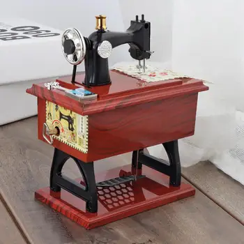 Siuvimo mašina Music Box Mini Vintage Retro Siuvimo Clockwork Music Box Dovanų Stalo Namų Puošybai