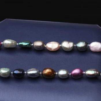 Multi Spalvos Gėlavandenių Perlų Vėrinį 925 Sidabro Papuošalai,Mados Baroko Perlas Karoliai Moterų Nekilnojamojo Natūralių Perlų Vėrinį