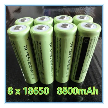 Kokybės 8pcs/daug 8800mah 18650 daugkartinio įkrovimo baterija 3.7 v, li jonų bateria - 8pcs ličio jonų baterija Serijos ryšys