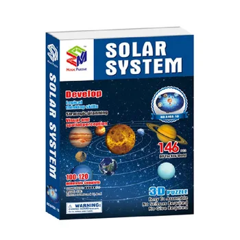 146Pcs Vaikas 3D Saulės Sistemos Dėlionės Nustatyti Planetos stalo Žaidimas Knyga 