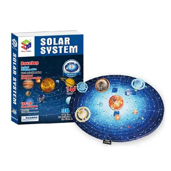 146Pcs Vaikas 3D Saulės Sistemos Dėlionės Nustatyti Planetos stalo Žaidimas Knyga 