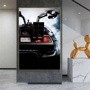 Filmai Atgal į Ateitį Delorean Laiko Mašina, Automobilių Drobės Plakatų ir grafikos Meno Tapybos ant Sienos, Nuotraukų, Namų Dekoro