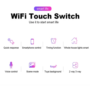 JAV WIFI Smart Switch 1 2 3 4 Gauja 1 2 3 Būdas Tuya Smart Home Alexa, Google Sienų apšvietimo Belaidžio Nuotolinio Valdymo Touch Jungiklis